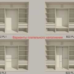 Шкаф-купе 2400 серии SOFT D2+D7+D3+B22+PL2 (по 2 ящика лев/прав+1штанга+1полка) профиль «Графит» в Белоярском - beloyarskiy.mebel24.online | фото 6