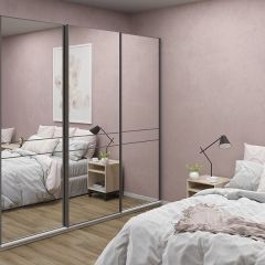 Шкаф-купе 2400 серии SOFT D4+D4+D4+B22+PL1 (по 2 ящика лев/прав+1штанга) профиль «Графит» в Белоярском - beloyarskiy.mebel24.online | фото