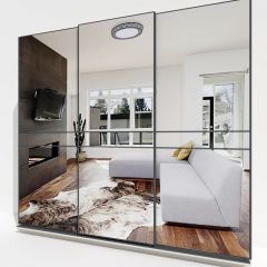 Шкаф-купе 2400 серии SOFT D4+D4+D4+B22+PL1 (по 2 ящика лев/прав+1штанга) профиль «Графит» в Белоярском - beloyarskiy.mebel24.online | фото 4