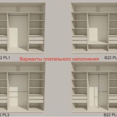 Шкаф-купе 2400 серии SOFT D5+D4+D5+B22+PL3 (по 2 ящика лев/прав+2штанги) профиль «Графит» в Белоярском - beloyarskiy.mebel24.online | фото 5