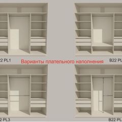 Шкаф-купе 2400 серии SOFT D7+D3+D3+B22+PL4 (по 2 ящика лев/прав+2штанги) профиль «Капучино» в Белоярском - beloyarskiy.mebel24.online | фото 6