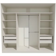 Шкаф-купе 2450 серии NEW CLASSIC K4+K4+K4+B22+PL4 (по 2 ящика лев/прав+F обр.штанга) профиль «Капучино» в Белоярском - beloyarskiy.mebel24.online | фото 2