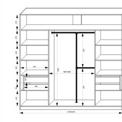 Шкаф-купе 2450 серии NEW CLASSIC K4+K4+K4+B22+PL4 (по 2 ящика лев/прав+F обр.штанга) профиль «Капучино» в Белоярском - beloyarskiy.mebel24.online | фото 3