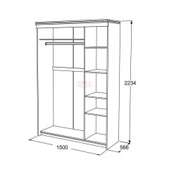 Шкаф-купе 3-х дверный Ольга-13 (1500) в Белоярском - beloyarskiy.mebel24.online | фото 2