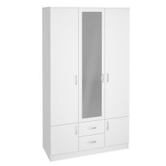 Шкаф Ронда ШК-3 с зеркалом (Белый) в Белоярском - beloyarskiy.mebel24.online | фото
