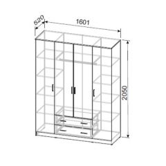 Шкаф ШК 1 (Ясень Анкор светлый) в Белоярском - beloyarskiy.mebel24.online | фото 2