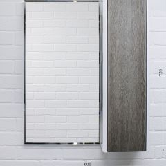 Шкаф-зеркало Uno 60 Дуб серый левый/правый Домино (DU1503HZ) в Белоярском - beloyarskiy.mebel24.online | фото 7