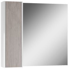 Шкаф-зеркало Uno 80 Дуб серый левый/правый Домино (DU1504HZ) в Белоярском - beloyarskiy.mebel24.online | фото 6