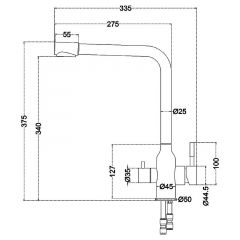 Смеситель д/кухни MELANA-F610304 Stello нерж.сталь, с переключателем на фильтр, однорычажный, сатин в Белоярском - beloyarskiy.mebel24.online | фото 4