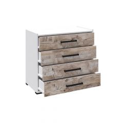 Спальня Соната Комод (Белый/Дуб юкон) в Белоярском - beloyarskiy.mebel24.online | фото 2