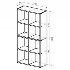 Стеллаж 8 секций (белый) в Белоярском - beloyarskiy.mebel24.online | фото 2
