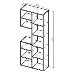 Стеллаж Элемент-2 (дуб сонома) в Белоярском - beloyarskiy.mebel24.online | фото 5