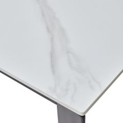 Стол CORNER 120 MATT WHITE MARBLE SOLID CERAMIC / BLACK, ®DISAUR в Белоярском - beloyarskiy.mebel24.online | фото 8