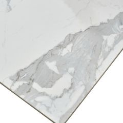 Стол CREMONA 140 HIGH GLOSS STATUARIO Белый мрамор глянцевый, керамика/ белый каркас, ®DISAUR в Белоярском - beloyarskiy.mebel24.online | фото 5