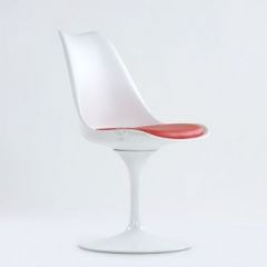 Стул Barneo N-8 Tulip style белый с красной подушкой в Белоярском - beloyarskiy.mebel24.online | фото 3