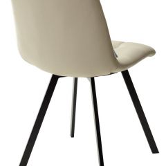 Стул CHILLI SQUARE HK017-02 серо-бежевый, PU/ черный каркас М-City в Белоярском - beloyarskiy.mebel24.online | фото 4