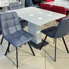 Стул CHILLI SQUARE HK017-09 серо-черничный, PU/ черный каркас М-City в Белоярском - beloyarskiy.mebel24.online | фото 6