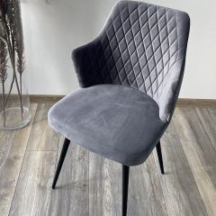 Стул HERMAN 360 град. СЕРЫЙ #27, велюр / черный каркас М-City в Белоярском - beloyarskiy.mebel24.online | фото