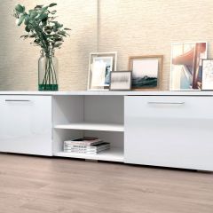 Тумба ТВ 1500 (ЛДСП Белый/Белый глянец) в Белоярском - beloyarskiy.mebel24.online | фото