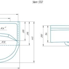 Умывальник мебельный "Уют 55" в Белоярском - beloyarskiy.mebel24.online | фото 2