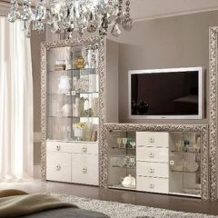 Витрина 2-ств. для посуды  Тиффани Premium слоновая кость/серебро (ТФВ3-2С(П) в Белоярском - beloyarskiy.mebel24.online | фото 2