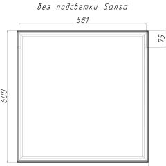 Зеркало Corsica 600х600 black без подсветки Sansa (SB1064Z) в Белоярском - beloyarskiy.mebel24.online | фото 4