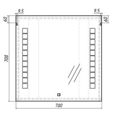 Зеркало Quadro 70 alum с подсветкой Sansa (SQ1016Z) в Белоярском - beloyarskiy.mebel24.online | фото 6