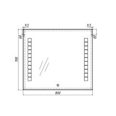 Зеркало Quadro 80 alum с подсветкой Sansa (SQ1017Z) в Белоярском - beloyarskiy.mebel24.online | фото 7