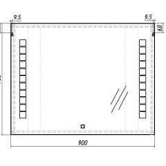 Зеркало Quadro 90 alum с подсветкой Sansa (SQ1018Z) в Белоярском - beloyarskiy.mebel24.online | фото 7