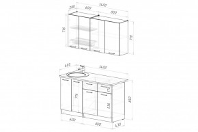 АСАЯ Кухонный гарнитур Медиум 1400 мм в Белоярском - beloyarskiy.mebel24.online | фото 2