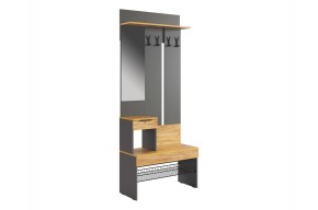 БАСКО Прихожая К4 (графит) в Белоярском - beloyarskiy.mebel24.online | фото 2
