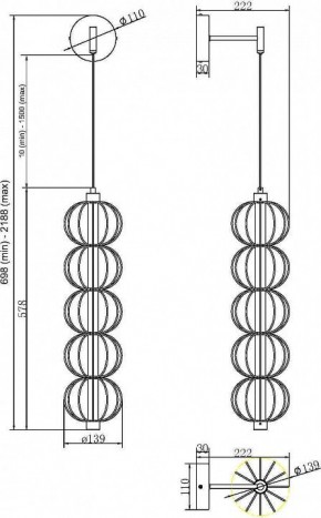 Бра Maytoni Golden Cage MOD216WL-L10G3K в Белоярском - beloyarskiy.mebel24.online | фото 2
