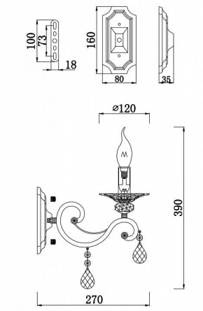 Бра Maytoni Grace RC247-WL-01-R в Белоярском - beloyarskiy.mebel24.online | фото 2
