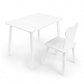Детский комплект стол и стул «Мишка» Rolti Baby (белый/белый, массив березы/мдф) в Белоярском - beloyarskiy.mebel24.online | фото