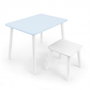 Детский комплект стол и табурет Rolti Baby (голубая столешница/белое сиденье/белые ножки) в Белоярском - beloyarskiy.mebel24.online | фото 1