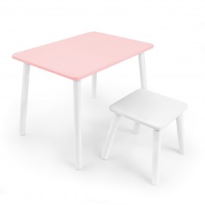 Детский комплект стол и табурет Rolti Baby (розовая столешница/белое сиденье/белые ножки) в Белоярском - beloyarskiy.mebel24.online | фото 1