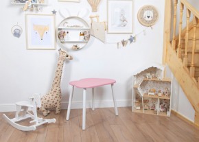 Детский стол Rolti Baby «Облачко»  (розовый/белый, массив березы/мдф) в Белоярском - beloyarskiy.mebel24.online | фото 1