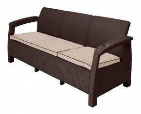 Диван Yalta Premium Sofa 3 Set (Ялта) шоколадный (+подушки под спину) в Белоярском - beloyarskiy.mebel24.online | фото