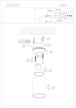 DK3007-BK Накладной светильник влагозащ., IP 44, 15 Вт, GU10, черный, алюминий в Белоярском - beloyarskiy.mebel24.online | фото 6