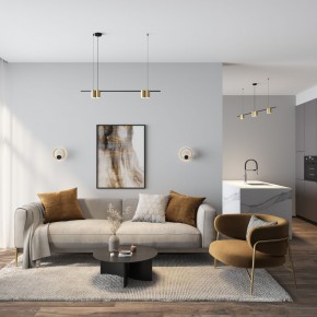 DK5060-BK+SG Бра ORBIT, IP20, 3000К, LED, 10 Вт, черный + сатинированное золото, алюминий в Белоярском - beloyarskiy.mebel24.online | фото 5