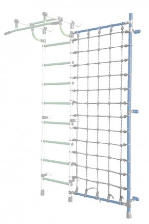 Дополнительная стойка к пристенному ДСК Pastel с сеткой для лазания, цв. голубой в Белоярском - beloyarskiy.mebel24.online | фото