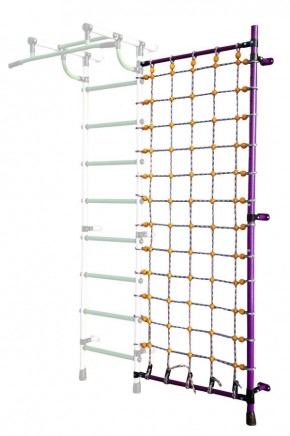Дополнительная стойка к пристенному ДСК с сеткой для лазания, цв. фиолетовый в Белоярском - beloyarskiy.mebel24.online | фото
