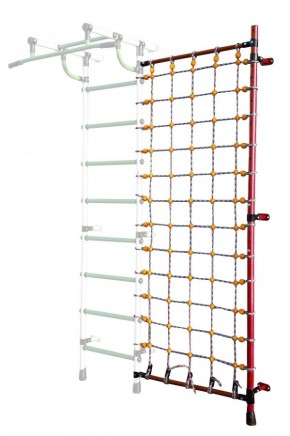 Дополнительная стойка к пристенному ДСК с сеткой для лазания, цв. красный в Белоярском - beloyarskiy.mebel24.online | фото