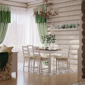 Комлект Вествик обеденный стол и четыре стула, массив сосны, цвет белый в Белоярском - beloyarskiy.mebel24.online | фото 1
