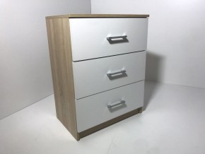 Комод 3 ящика (дуб сонома/белый) в Белоярском - beloyarskiy.mebel24.online | фото