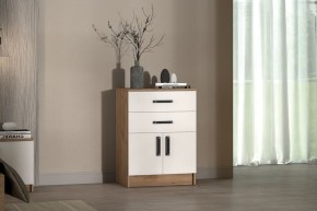 Комод Эконом (Дуб крафт золотой/Белый текстурный) в Белоярском - beloyarskiy.mebel24.online | фото 3