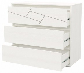 АДЕЛИНА Комод с тремя ящиками (белый рамух) в Белоярском - beloyarskiy.mebel24.online | фото 2