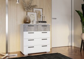 Комод Стандарт-5 NEW (белый/цемент светлый) в Белоярском - beloyarskiy.mebel24.online | фото 3
