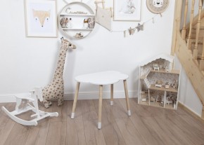 Комплект детский стол ОБЛАЧКО и стул ЗВЕЗДА ROLTI Baby (белая столешница/белое сиденье/береза ножки) в Белоярском - beloyarskiy.mebel24.online | фото