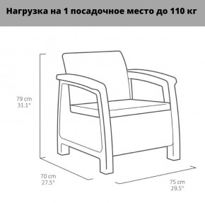Комплект мебели Корфу Рест (Corfu Rest - without table) графит в Белоярском - beloyarskiy.mebel24.online | фото 3
